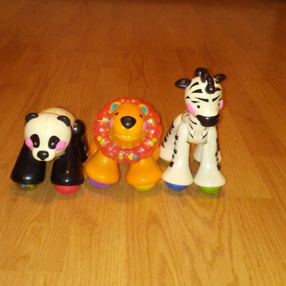 Like New! (THREE)  Amazing Animals Zoo Click Clack panda, Lion, Zebra - Picture 1 of 5